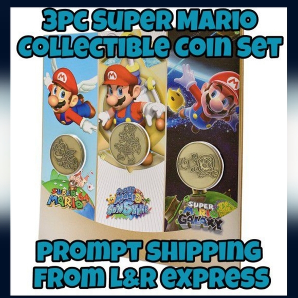 Three piece super Mario Bros bros collectible coin set. Free shipping - Picture 1 of 11